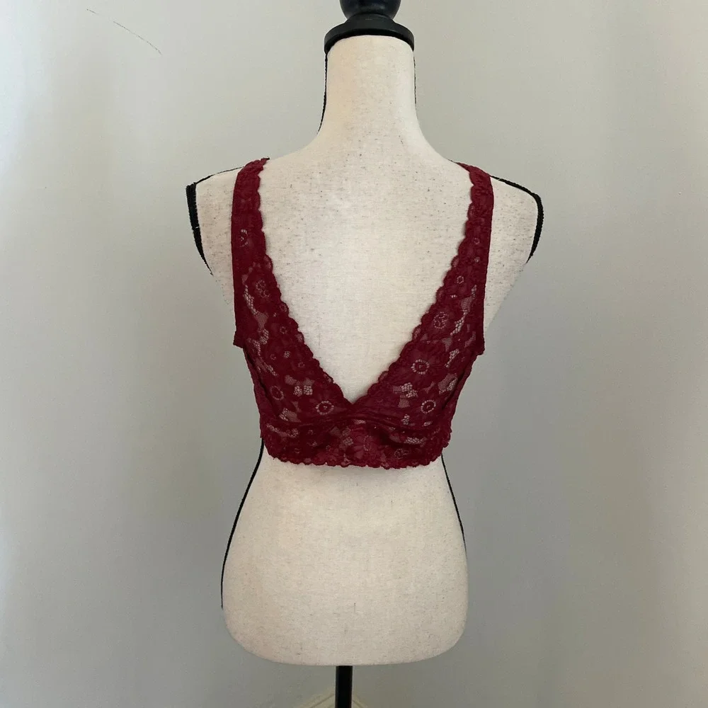 Red Floral Lace Longline Bralette size XL Wishful Park Festival Beach Loungewear
